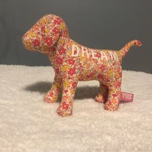 🐶 Victoria's Secret Stuffed Dog. "DREAM" Pink/Yellow Floral. Like New Condition